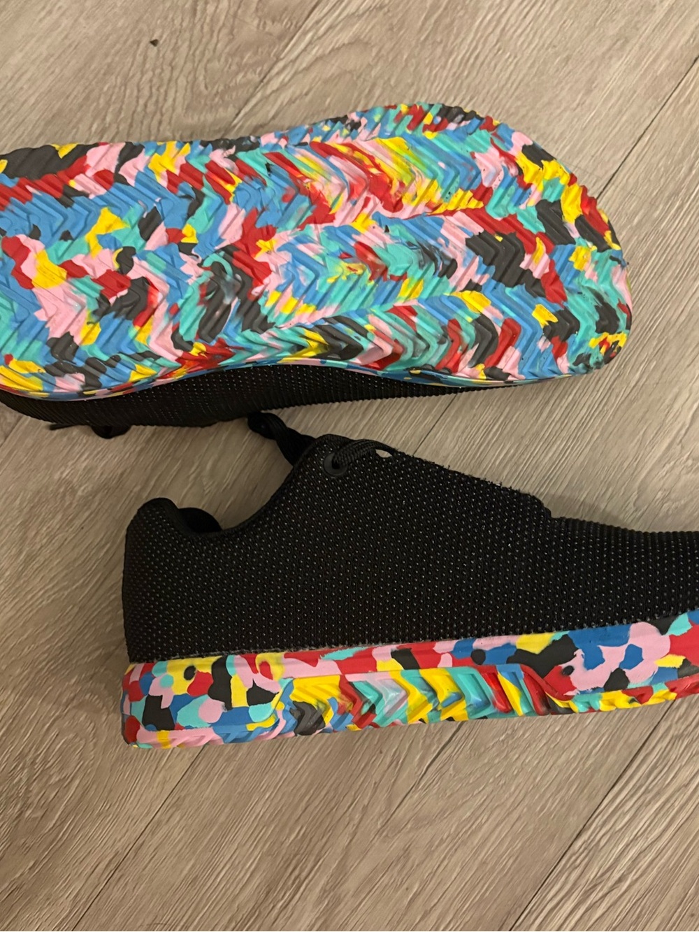 NOBULL Black Knit Sneakers with Multicolor Camouflage